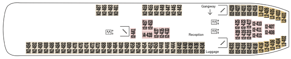 Deckplan Deck 3 MS Midnatsol